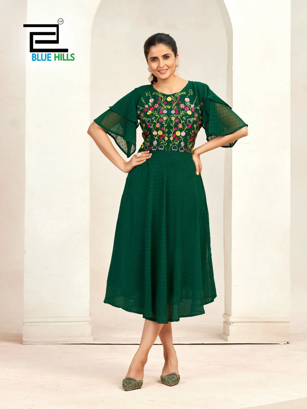 Sensations By Blue Hills Georgette Wholesale Ladies One Piece In India